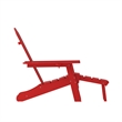 Commercial All-Weather Adirondack Chair with Pullout Ottoman & Cupholder - Red
