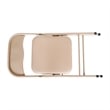 5 Piece Tan Folding Card Table and Chair Set with Upholstered Table Top