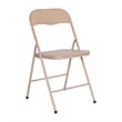 5 Piece Tan Folding Card Table and Chair Set with Upholstered Table Top