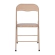 5 Piece Tan Folding Card Table and Chair Set with Upholstered Table Top