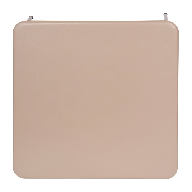 5 Piece Tan Folding Card Table and Chair Set with Upholstered Table Top