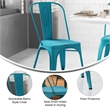 Flash Furniture Distressed Blue Metal Indoor-Outdoor Stackable Chair
