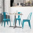 Flash Furniture Distressed Blue Metal Indoor-Outdoor Stackable Chair