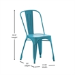 Flash Furniture Distressed Blue Metal Indoor-Outdoor Stackable Chair