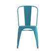 Flash Furniture Distressed Blue Metal Indoor-Outdoor Stackable Chair