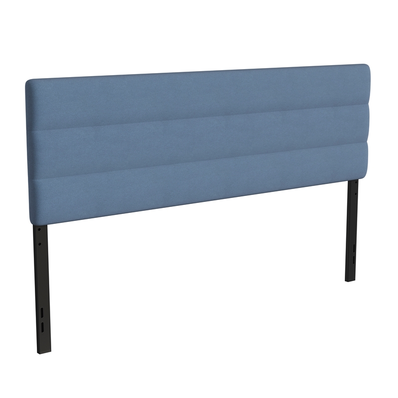 Universal Fit Tufted Upholstered King Headboard in Blue Fabric