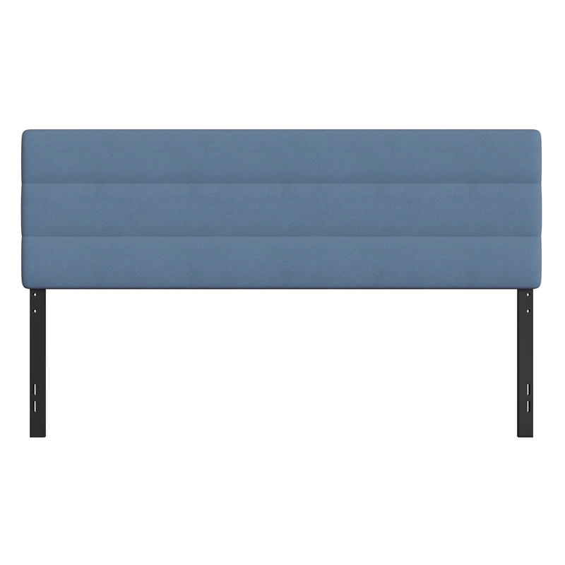 Universal Fit Tufted Upholstered King Headboard in Blue Fabric