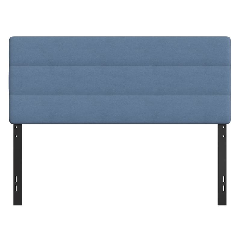 Universal Fit Tufted Upholstered Queen Headboard in Blue Fabric