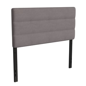 Universal Fit Tufted Upholstered Full Headboard in Gray Fabric