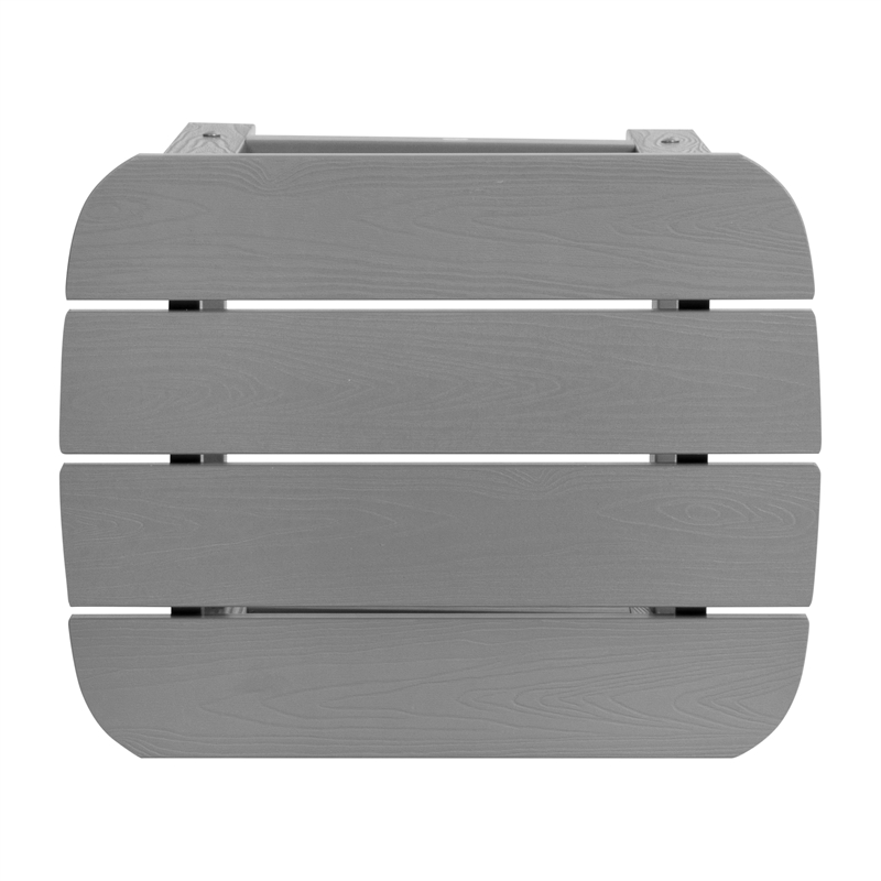 Set of 2 Indoor/Outdoor Folding Adirondack Chairs with Side Table in Gray