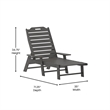 3pc Commercial Indoor/Outdoor Adirondack Set with 2 Loungers Side Table - Gray