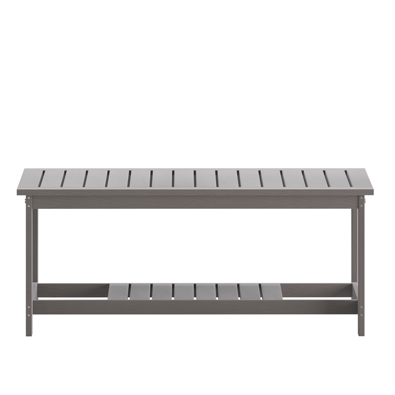 Indoor/Outdoor Poly Resin 2-Tier Adirondack Coffee Table - Gray