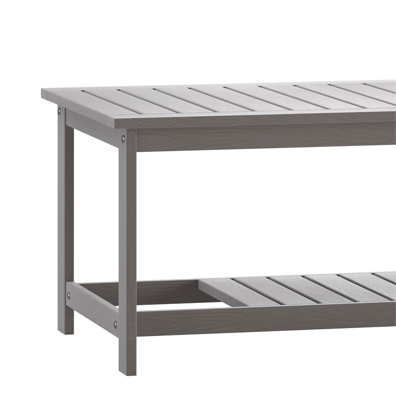 Indoor/Outdoor Poly Resin 2-Tier Adirondack Coffee Table - Gray