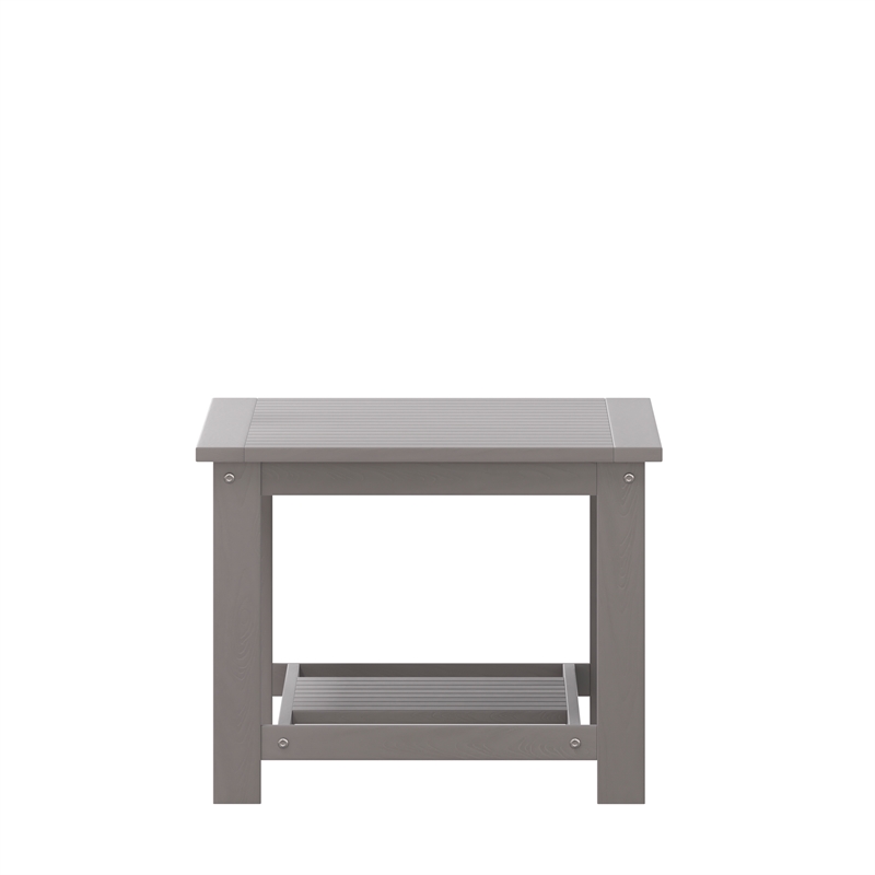 Indoor/Outdoor Poly Resin 2-Tier Adirondack Coffee Table - Gray