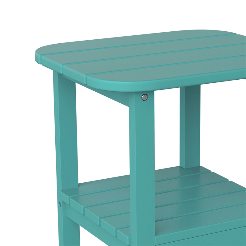 Commercial Grade All-Weather Adirondack Style Patio Side Table in Blue
