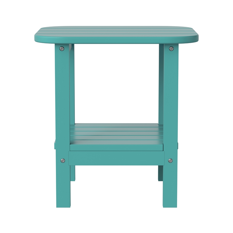 Commercial Grade All-Weather Adirondack Style Patio Side Table in Blue