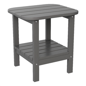 Commercial Grade All-Weather Adirondack Style Patio Side Table in Gray