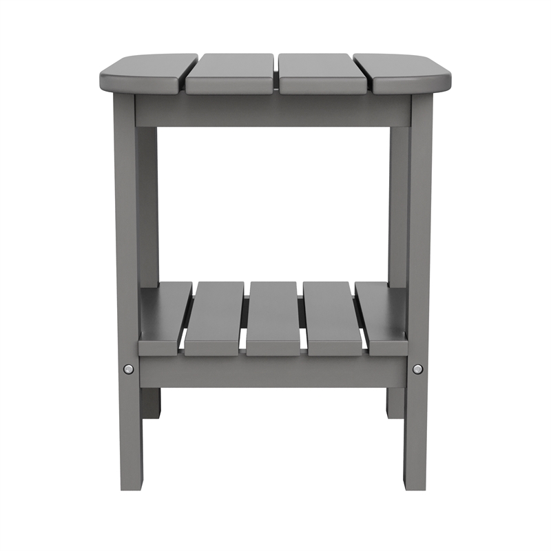 Commercial Grade All-Weather Adirondack Style Patio Side Table in Gray