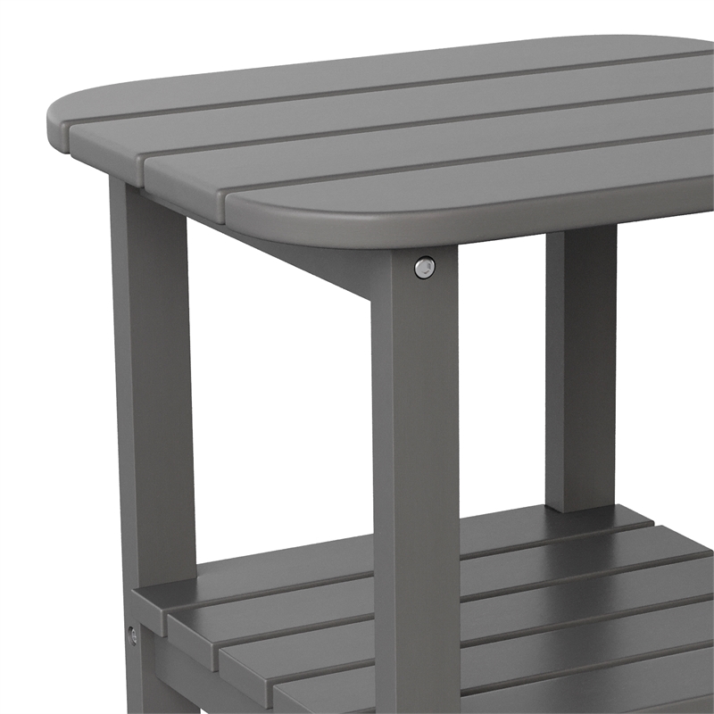 Commercial Grade All-Weather Adirondack Style Patio Side Table in Gray