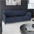 Reception Seating in Navy LeatherSoft Sofa with Clean Line Stitched Frame