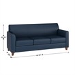 Reception Seating in Navy LeatherSoft Sofa with Clean Line Stitched Frame
