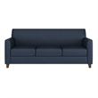 Reception Seating in Navy LeatherSoft Sofa with Clean Line Stitched Frame