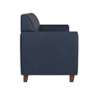 Reception Seating in Navy LeatherSoft Sofa with Clean Line Stitched Frame