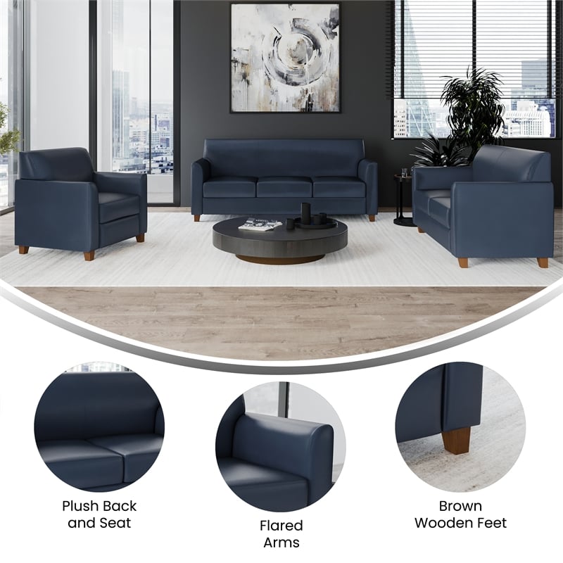 Reception Hospitality Set in Navy with Clean Line Stitched Frame