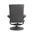Contemporary Gray LeatherSoft Multi-Position Recliner &Ottoman w/ Wrapped Base