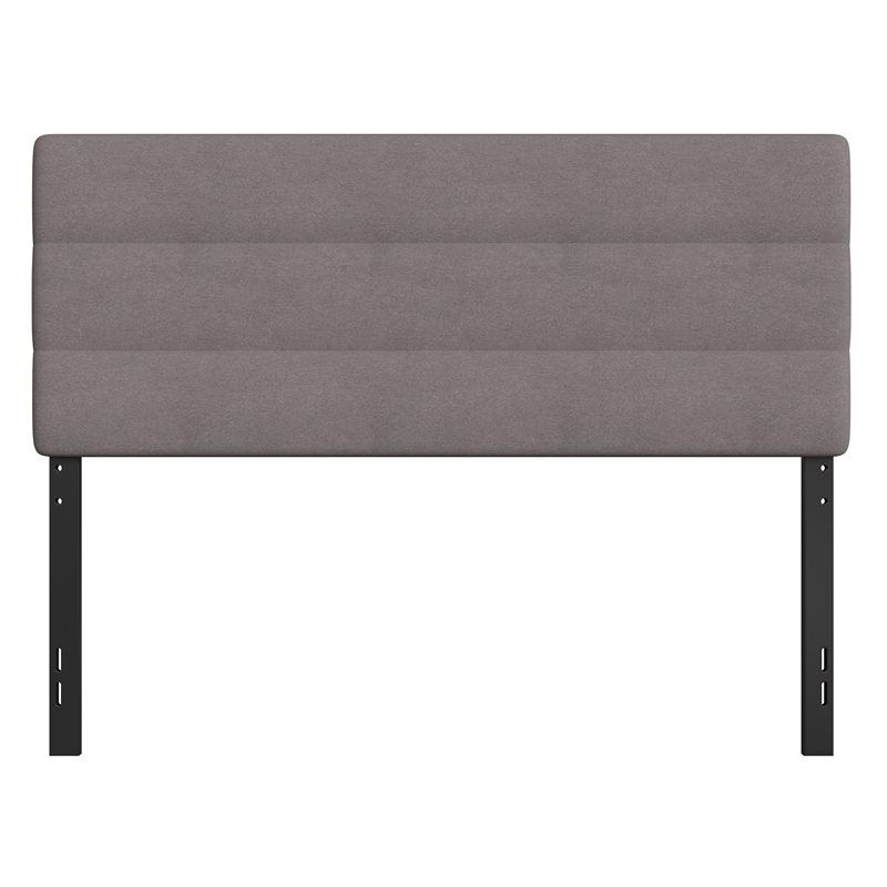 Universal Fit Tufted Upholstered Queen Headboard in Gray Fabric