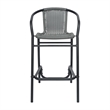 Commercial Indoor-Outdoor Rattan Restaurant Barstool Gray/Black-Set of 2
