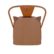 All-Weather Bar Height Stool with Poly Resin Seat - Orange/Teak