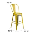 All-Weather Bar Height Stool with Poly Resin Seat - Yellow/Teak