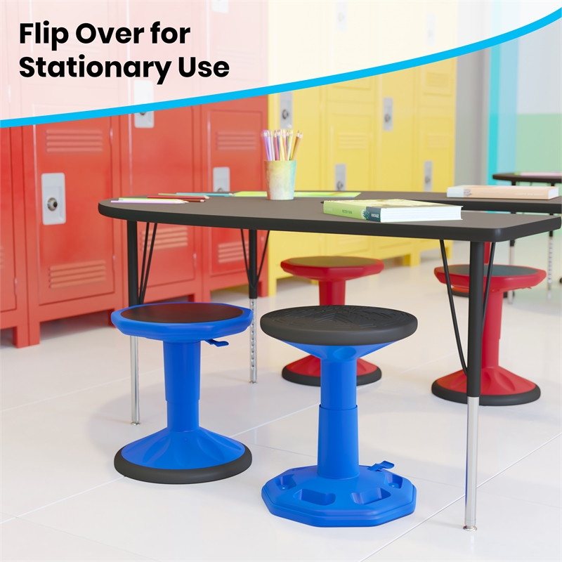 Kids Adjustable Height Active Learning Stool for Classroom and Home in Blue
