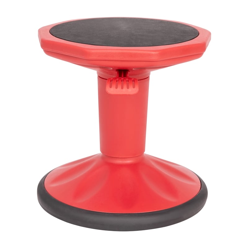 Kids Adjustable Height Active Learning Stool for Classroom and Home in Red
