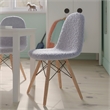 Kids Armless Faux Shearling Gray Faux Shearling Chair with Beechwood Legs