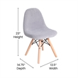 Kids Armless Faux Shearling Gray Faux Shearling Chair with Beechwood Legs