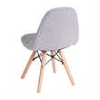 Kids Armless Faux Shearling Gray Faux Shearling Chair with Beechwood Legs