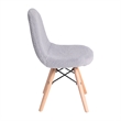 Kids Armless Faux Shearling Gray Faux Shearling Chair with Beechwood Legs