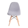 Kids Armless Faux Shearling Gray Faux Shearling Chair with Beechwood Legs