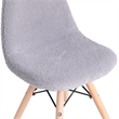 Kids Armless Faux Shearling Gray Faux Shearling Chair with Beechwood Legs