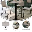 Commercial Gray Dining Table Top with Black Bar Height Base 24