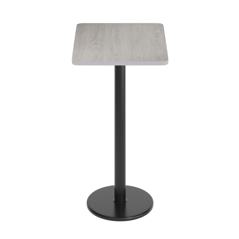Commercial Gray Dining Table Top with Black Bar Height Base 24