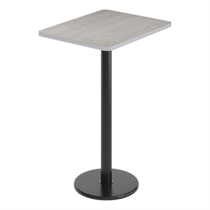 Commercial Gray Dining Table Top with Black Bar Height Base 24&quot x 30&quot