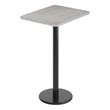 Commercial Gray Dining Table Top with Black Bar Height Base 24