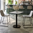 Commercial Gray Rectangular Dining Table Top with Black Round Base 24