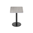 Commercial Gray Rectangular Dining Table Top with Black Round Base 24