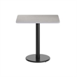 Commercial Gray Rectangular Dining Table Top with Black Round Base 24