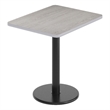 Commercial Gray Rectangular Dining Table Top with Black Round Base 24