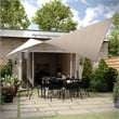 Weather Resistant 20' Rectangle Sun Shade Canopy with Included Nylon Ropes-Sand